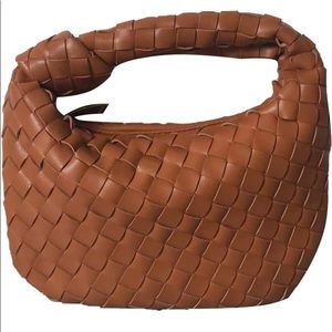 Womens Brown Woven Handbag